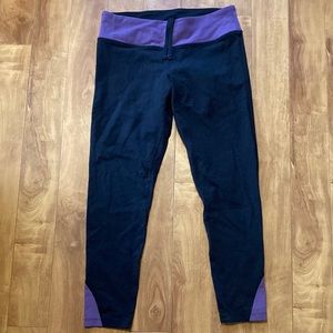 TUFF ATHLETICS💫Black/purple Womens Comfortable Workout Capris Pants